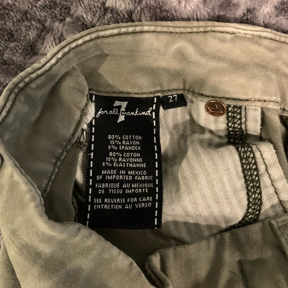 7 for all mankind moss green suede skinny jeans - Picture 5 of 5
